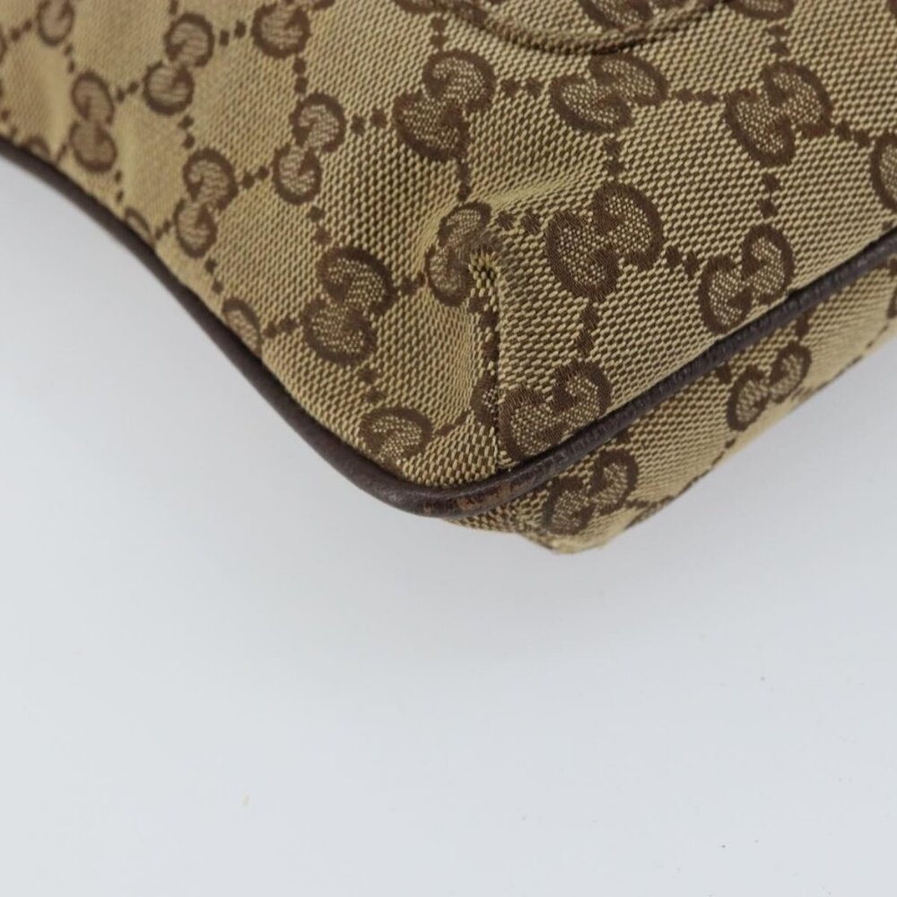 Authentic GUCCI GG Canvas Shoulder Bag Beige Silver 122793 - Picture 3 of 16